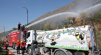 Kayseri Talas'ta Ali Dağı'na 'Alev Kalkanı'