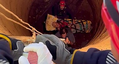 Yaşlı adam 12 metrelik kuyudan kurtarıldı!