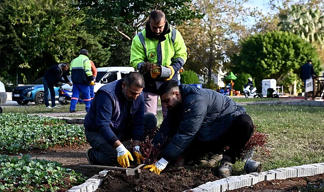 Antalya Muratpaşa'da Trafik Parkı çiçek bahçesine dönüştü