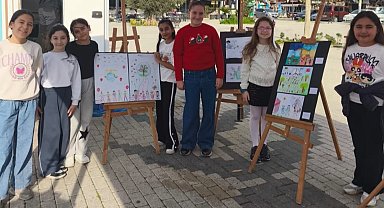 Bursa Gemlik'te çocuklar haklarını resimleriyle anlattı​​​​​​​