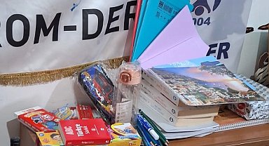 ROM-DER'den Keşan'da 100 öğrenciye kırtasiye ve giyim desteği