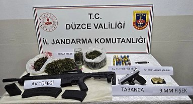 Düzce Gölyaka'da uyuşturucu ve silah operasyonu
