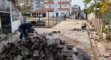 Edirne Süloğlu'nda kilit parke çalışmaları hızlandı