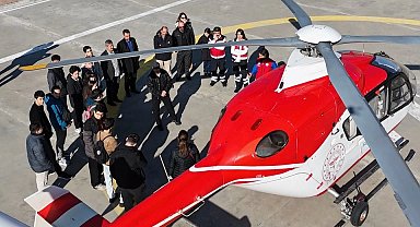 Kayseri Bilişim Akademisi öğrencileri şehri helikopterle inceledi