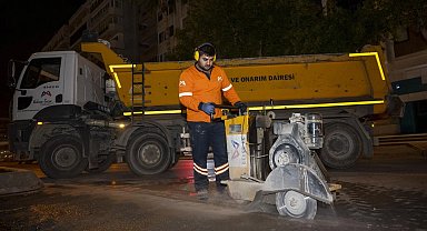 Mersin'de yol güvenliği için gece çalışması
