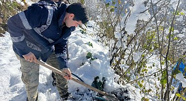 Ordu'nun yüksek ilçelerinde su hatları dondu