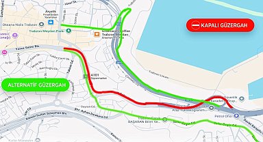 Trabzon'da asfalt çalışması için yol geçici olarak kapandı