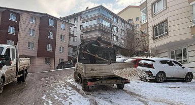 Ankara Keçiören'de karla mücadele 7/24 devam ediyor