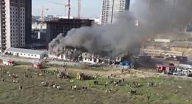 İstanbul Esenyurt'ta inşaat şantiyesinde yangın paniği