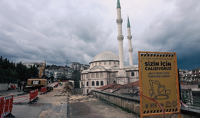 Nilüfer'de çöken istinat duvarı yenileniyor