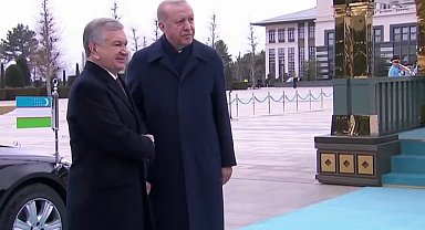 Özbekistan Cumhurbaşkanı Mirziyoyev Beştepe'de
