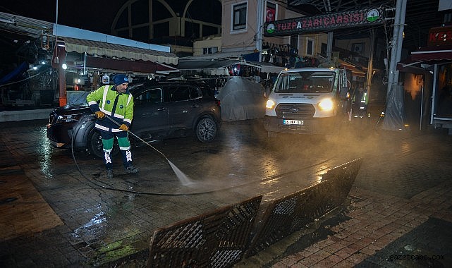 Tarihi Çarşı ve Hanlar Bölgesinde gece mesaisi