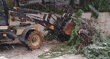 Trabzon'da kritik noktalarda kar temizliği