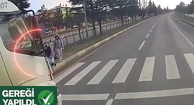 Yaya geçidinde faciqanın eşiğinden dönüldü! Kamyon sürücüsüne gereği yapıldı!