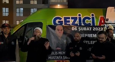 Deprem bölgesine ilk günden bu yana destek veren polis memuru Mustafa Şahin'den 6 Şubat'ta anlamlı vefa