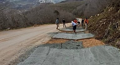 Düzce'nin Sarıkaya Köyü'nde beton V kanal çalışması
