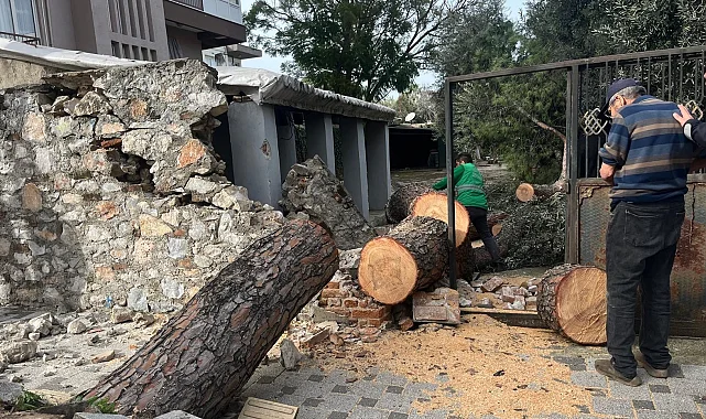 Muğla Milas'ta şiddetli fırtına sonrası anında müdahale