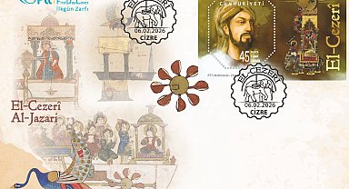 PTT'den 'El-Cezerî' temalı anma pulu ve ilk gün zarfı