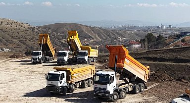 Ankara Keçiören'de dron destekli hafriyat kamyonu denetimi