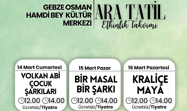 Ara tatil keyfi Gebze'de yaşanacak