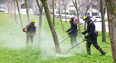Baharla birlikte Osmangazi'de ot temizliği başladı