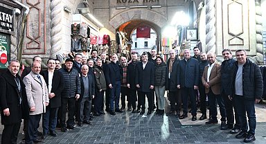 BTSO yönetimi Tarihi Çarşı ve Hanlar'da esnafla buluştu