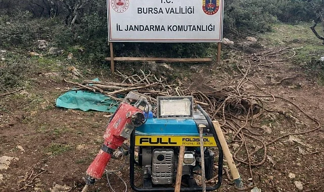 Bursa İznik'te kaçak kazıya suçüstü