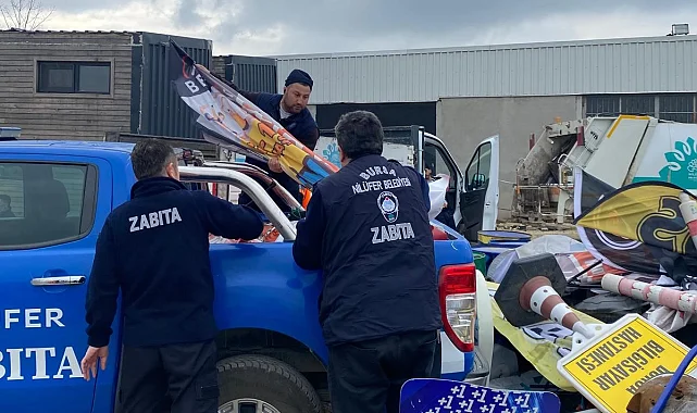 Bursa Nilüfer'de yaya yolları işgallerden arındırıldı