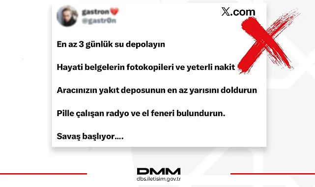 DMM'den "Savaş başlayacak" iddialarına yalanlama