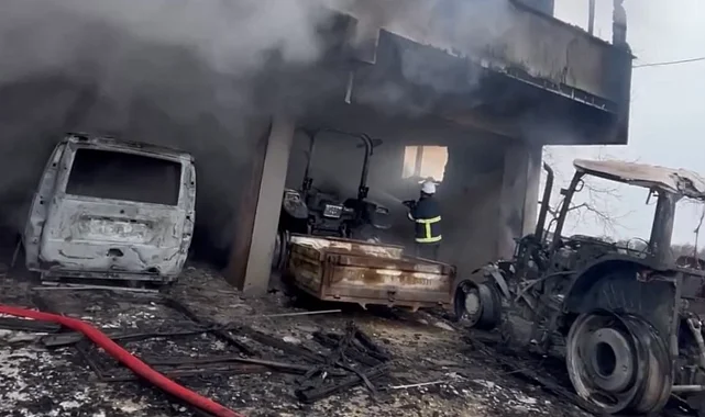 Düzce'de garaj yangınında 6 araç kullanılamaz hale geldi