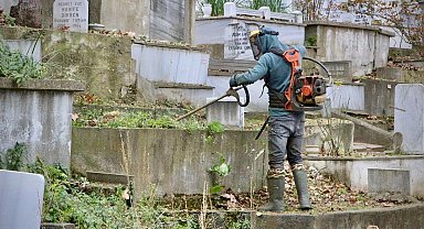 Giresun'da mezarlıklar bayrama hazır