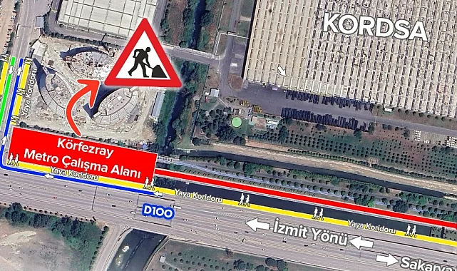 Kocaeli'de ulaşımda geçici ara çalışması