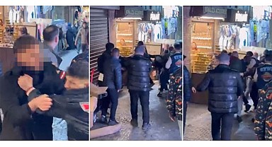 Tarihi Çarşıda Yumruk ve Tekmeler Havada Uçuştu