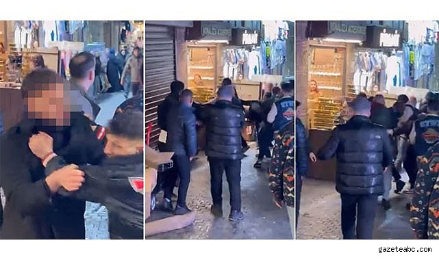 Tarihi Çarşıda Yumruk ve Tekmeler Havada Uçuştu