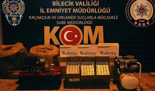 Bilecik'te on binlerce makaron ele geçirildi
