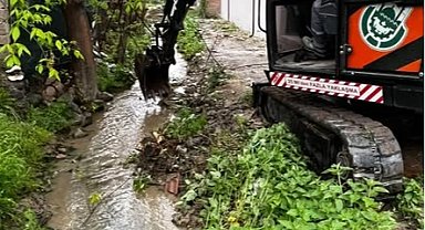 Bursa İnegöl'de sulama kanalı temizliği​​​​​​​