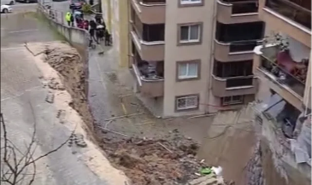 Mudanya Halitpaşa Mahallesi'nde istinat duvarı çöktü!  2 kattaki daireler tahliye edildi