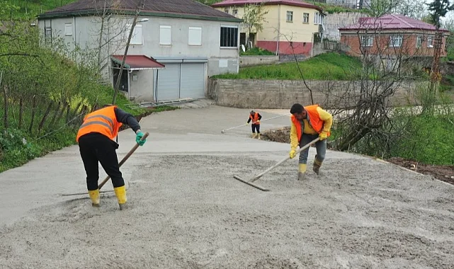 Ordu Korgan'da beton yol çalışması başlattı