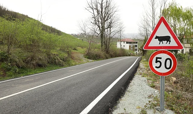Ordu'da tamamlanan yollarda trafik güvenliği artırılıyor