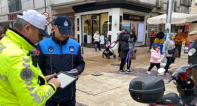 Ordu'da trafiğe kapalı caddelerde motosiklet denetimi