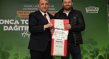 Samsun'da üreticiye yonca tohumu ve gübre desteği
