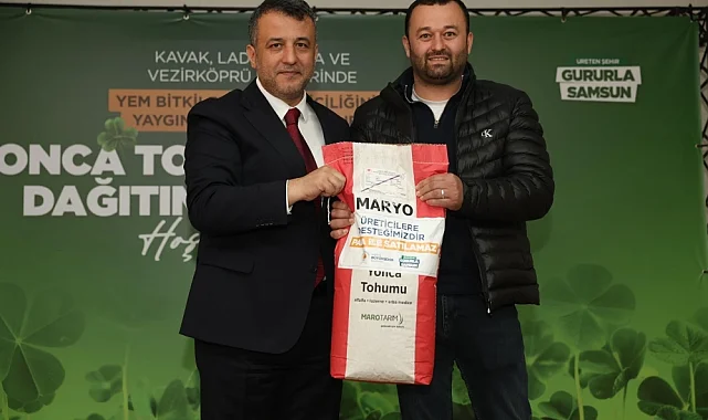 Samsun'da üreticiye yonca tohumu ve gübre desteği