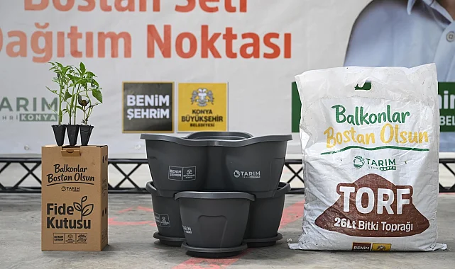 Konya'da bostan setleri dağıtılıyor