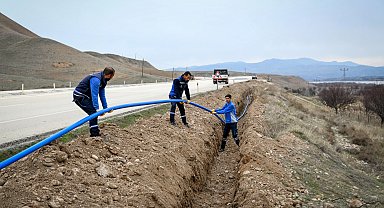 Malatya Yazıhan'da içme suyu hattı yenileniyor