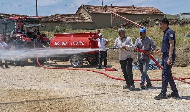 Ankara'da kırsal mahallelere yangın söndürme tankeri desteği