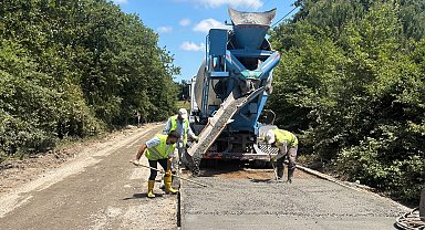 Kocaeli Gebze'de beton yol onarımı başladı