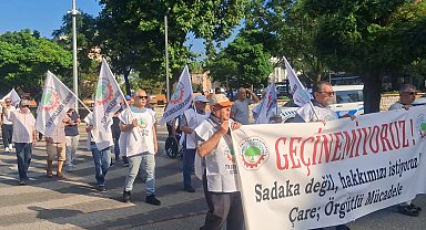 Emeklilerden Keşan'da 'geçinemiyoruz' yürüyüşü