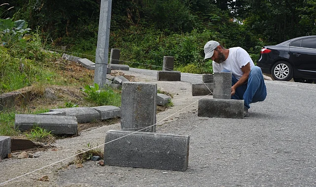 Giresun'da yol ve kaldırım çalışmaları sürüyor