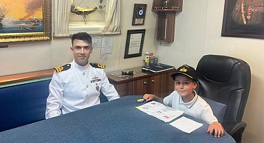 Ordu'da TCG Tuzla'ya miniklerden duygu dolu mektuplar