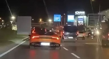 Trafikte Lamborghini dehşeti